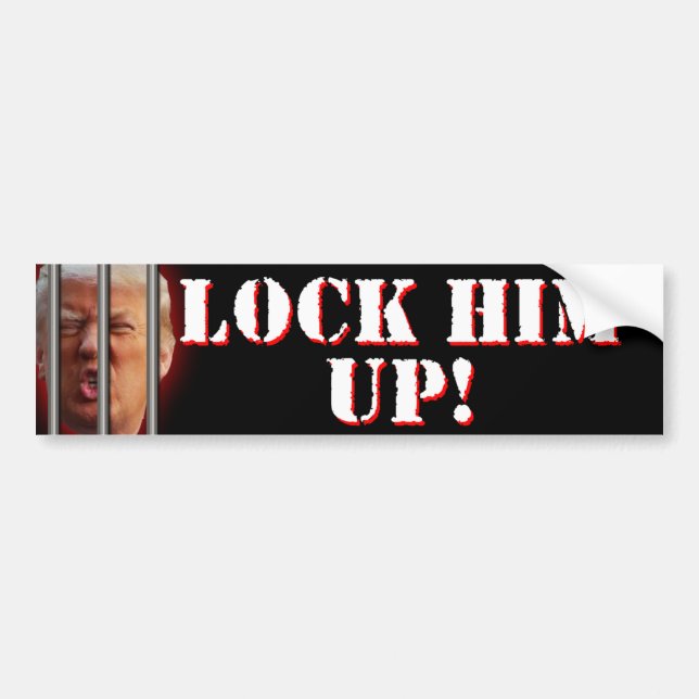 Lock Him Up Anti-Trump Bumper Sticker (Front)