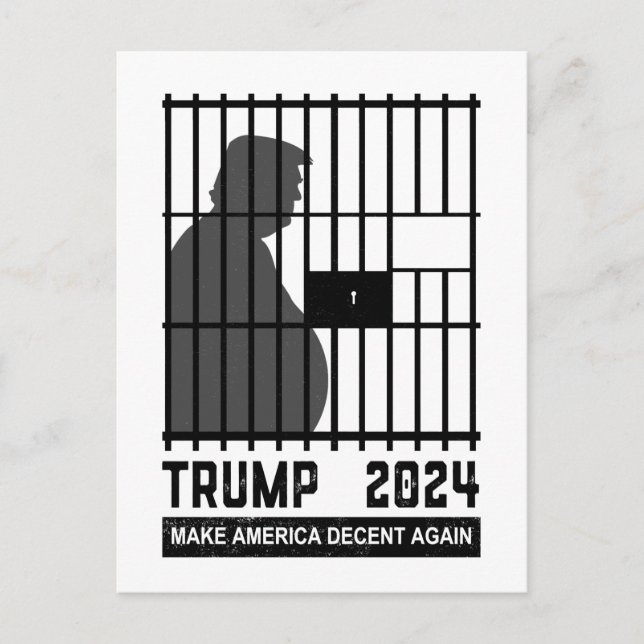 Lock Him Up Anti Trump Make America Decent Again Postcard (Front)