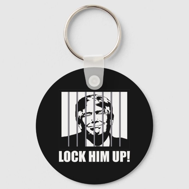 Lock Him Up! Anti-Trump Political Humour Key Ring (Front)