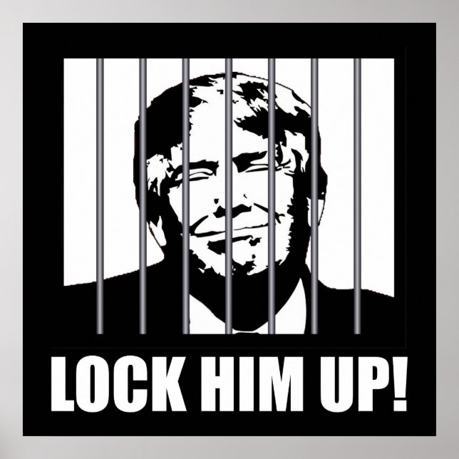 Lock Him Up! Anti-Trump Political Humour Poster (Front)