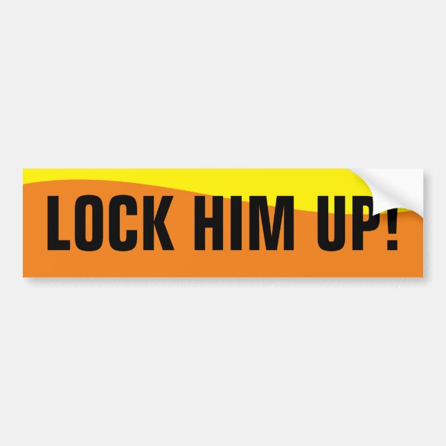 LOCK HIM UP BUMPER STICKER (Front)