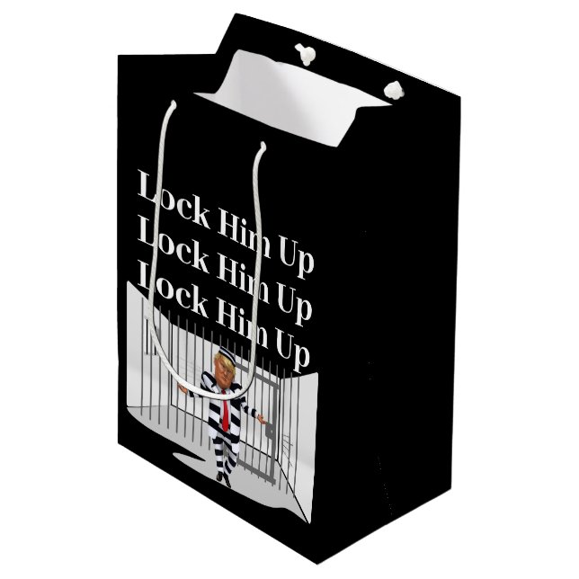 Lock Him Up Trump Gift Bag (Front Angled)