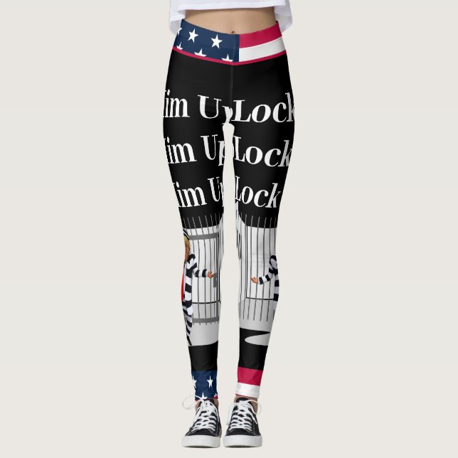 Lock Him Up Trump Leggings (Front)