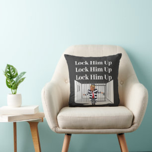 Lock Him Up Trump Throw Pillow