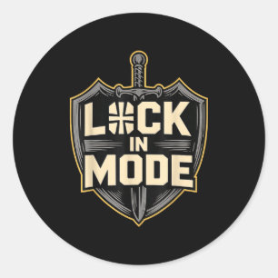 Lock In Mode Christian Classic Round Sticker
