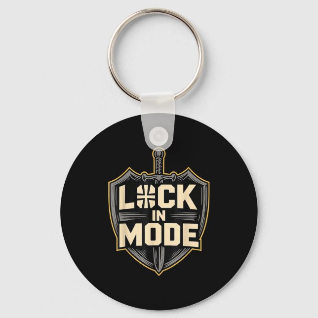 Lock In Mode Christian  Key Ring (Front)