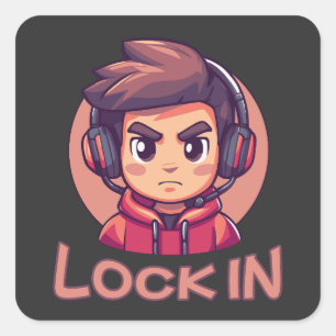 Lock In   Pro Gamer   Streamer Square Sticker