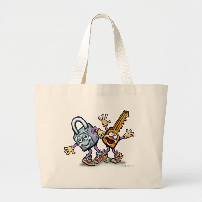 Lock n Key Large Tote Bag (Front)