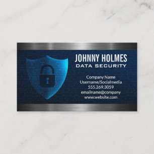 Lock Shield Logo   Binary Code Business Card