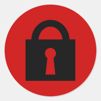 Lock. Top Secret or Confidential Icon. Classic Round Sticker