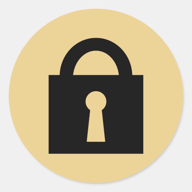 Lock. Top Secret or Confidential Icon. Classic Round Sticker (Front)