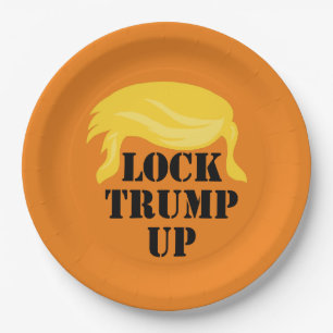 Lock Trump Up Paper Plate