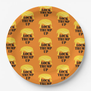 Lock Trump Up Pattern Paper Plate