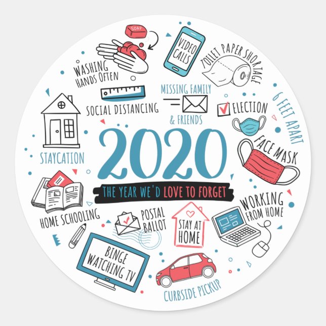 Lockdown 2020 Quarantine Commemorative Classic Round Sticker (Front)