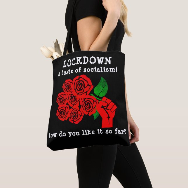 Lockdown (black) Tote Bag (Close Up)