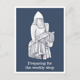 Lockdown moods: Lewis chessmen - The Knight Postcard