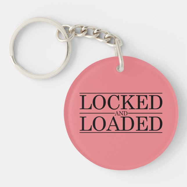 Locked and Loaded Chastity design Key Ring (Front)