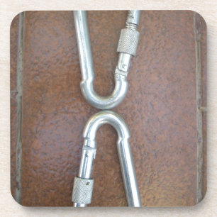 Locked In: Durable Steel Carabiner Lock Design Coaster