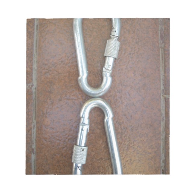 Locked In: Durable Steel Carabiner Lock Design Notepad (Front)