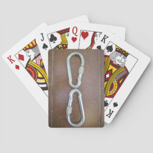 Locked In: Durable Steel Carabiner Lock Design Playing Cards