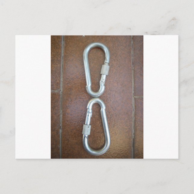 Locked In: Durable Steel Carabiner Lock Design Postcard (Front)