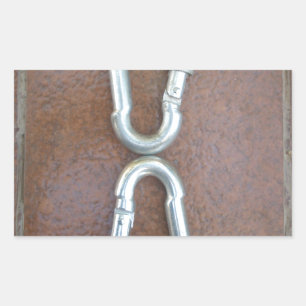 Locked In: Durable Steel Carabiner Lock Design Rectangular Sticker