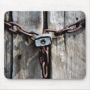 Locked Wooden Doors Mouse Mat