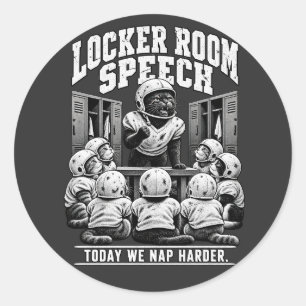 Locker Room Speech Vintage Football Cats Copy tit Classic Round Sticker