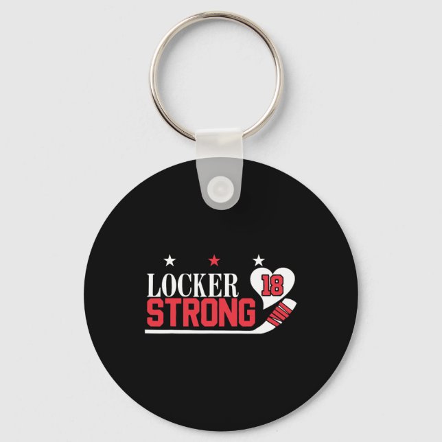 Locker Strong 18 Hockey  Key Ring (Front)