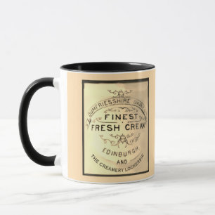 Lockerbie Creamery Label Black Text Trim  Mug