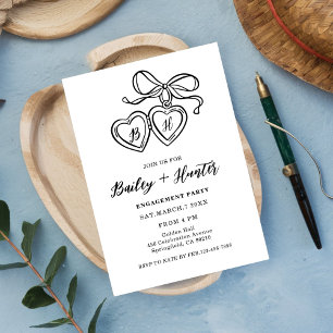 Locket Illustration Heart Locket Engagement Party Invitation