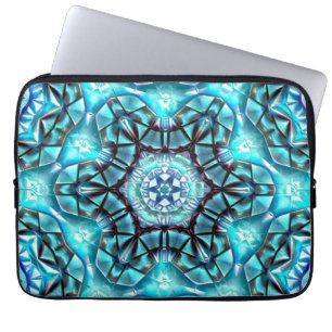 Locket in majestic blue brushed with burnt thread  laptop sleeve