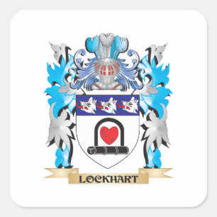 Lockhart Coat of Arms - Family Crest Square Sticker