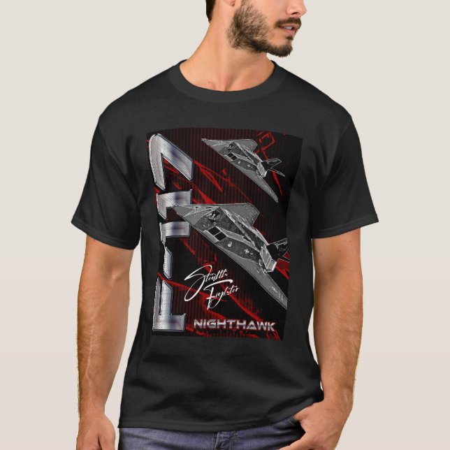 Lockheed F-117 Nighthawk Stealth Attack Aircraft T-Shirt (Front)
