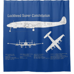 Lockheed L-1049 Super Constellation - Plans ABD Shower Curtain