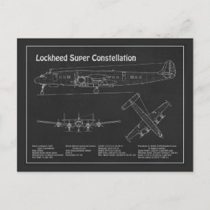 Lockheed L-1049 Super Constellation - Plans PD Postcard