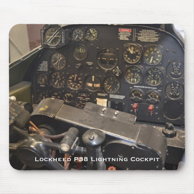 Lockheed P38 Lightning Cockpit Mouse Mat (Front)