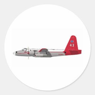 Lockheed P-2V Neptune Tanker Classic Round Sticker