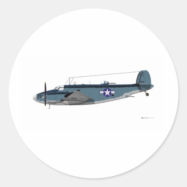 Lockheed PV-1 Ventura Classic Round Sticker (Front)