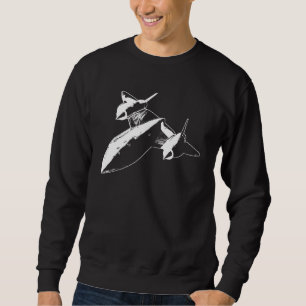 Lockheed SR-71 Men's Dark Sweatshirt White Design