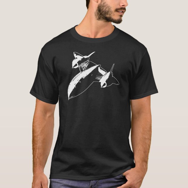Lockheed SR-71 Men's Dark T-shirt - White Design (Front)