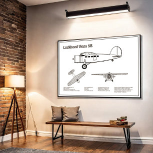 Lockheed Vega 5B - Aeroplane Plans BD Poster
