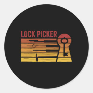 Lockpicker Lockpicking Locksmith Keyhole Keys Classic Round Sticker
