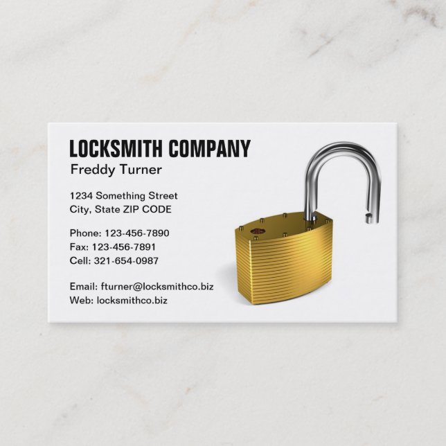 Locksmith Business Card (Front)