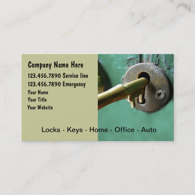 Locksmith Business Cards (Front)