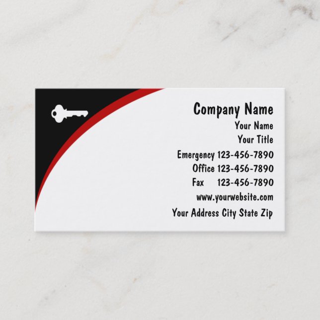 Locksmith Business Cards (Front)