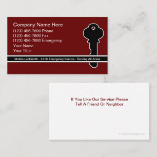 Locksmith Business Cards
