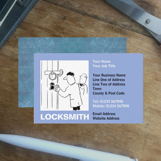 Locksmith Cartoon Business Card (Creator Uploaded)