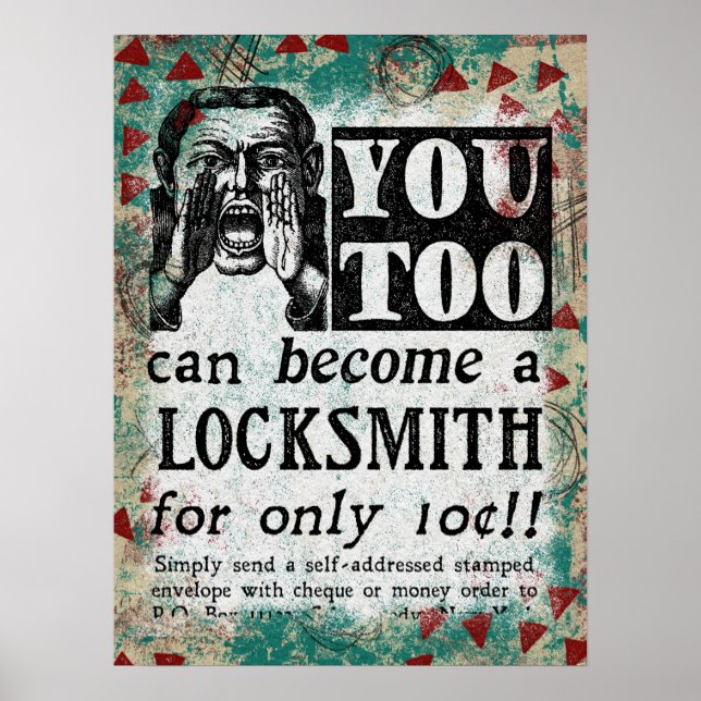 Locksmith - Funny Vintage Retro Poster (Front)