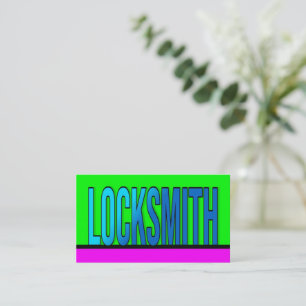 Locksmith Hot Green Hot Pink Business Card